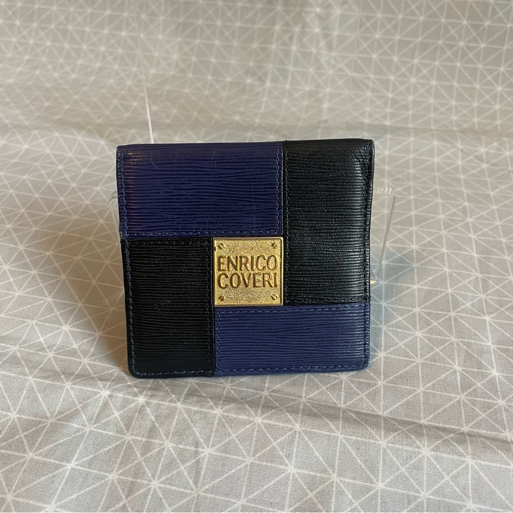 Enrico Coveri Navy & Black Leather Coin Purse